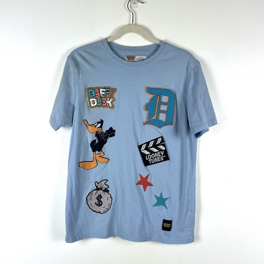 Daffy Duck Light Blue Looney‎ Tunes You're Despicable Large Graphic T-shirt